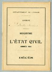 4 vues  - Registres du hameau de Laborde pour 1911 : registre des décès. (ouvre la visionneuse)