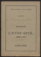 3 vues  - Registres du hameau de Laborde pour 1913 : registre des décès. (ouvre la visionneuse)