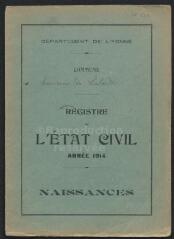3 vues  - Registres du hameau de Laborde pour 1914 : registre des naissances. (ouvre la visionneuse)