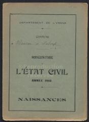 3 vues  - Registres du hameau de Laborde pour 1916 : registre des naissances. (ouvre la visionneuse)