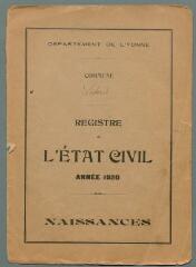4 vues  - Registres du hameau de Laborde pour 1920 : registre des naissances. (ouvre la visionneuse)