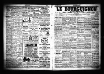 3 vues  - Le Bourguignon : journal de la démocratie radicale, n° 186, jeudi 8 août 1901 (ouvre la visionneuse)