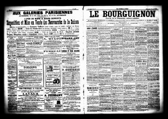 3 vues  - Le Bourguignon : journal de la démocratie radicale socialiste, n° 87, dimanche 12 avril 1903 (ouvre la visionneuse)