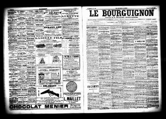 3 vues  - Le Bourguignon : journal de la démocratie radicale socialiste, n° 184, samedi 8 août 1903 (ouvre la visionneuse)