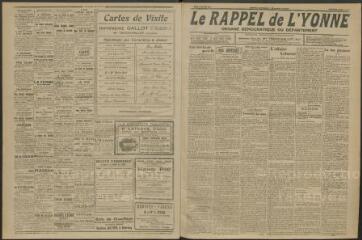 605 vues  - Le Rappel de l\'Yonne : organe démocratique du département, année 1923. (ouvre la visionneuse)