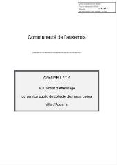 125 Ko - 2021-054 Contrat d\'affermage du service public de collecte des eaux usées de la Ville d\'Auxerre – Avenant n° 4 (ouvre la visionneuse)