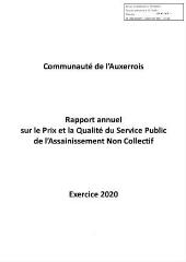 242 Ko - 2021-161 Service public d\'assainissement non collectif – Rapport annuel sur le prix et la qualité – Exercice 2020 (ouvre la visionneuse)