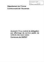 138 Ko - 2022-203 Service public d\'assainissement collectif sur le territoire de la commune de Gurgy – Avenant n° 3 au contrat d\'affermage passé avec la société Bertrand (ouvre la visionneuse)