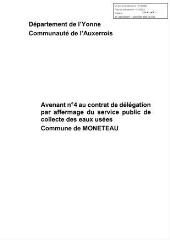 139 Ko - 2022-204 Service public d\'assainissement collectif sur le territoire de la commune de Monéteau – Avenant n° 4 au contrat d\'affermage passé avec la société Bertrand (ouvre la visionneuse)