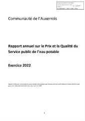 758 Ko - 2023-199 Service public d\'eau potable – Rapport annuel sur le prix et la qualité – Exercice 2022 (ouvre la visionneuse)