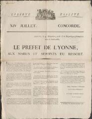 1 vue  - Fête nationale de la Concorde du 14 juillet : avis du préfet de l\'Yonne. (ouvre la visionneuse)