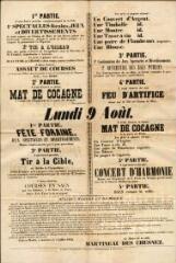 1 vue  - Fête patronale d’Auxerre les [8] et 9 août 1852 : programme et mesures d\'ordre et de police. (ouvre la visionneuse)