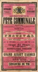 1 vue  - « Samedi 2, dimanche 3 et lundi 4 août 1890, fête communale » : programme. Exemplaire rose. (ouvre la visionneuse)