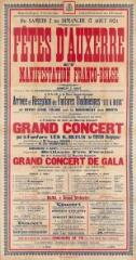 1 vue  - « Du samedi 2 au dimanche 17 août 1924, fêtes d\'Auxerre et manifestation franco-belge » : programme. (ouvre la visionneuse)