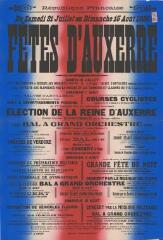 1 vue  - « Du samedi 31 juillet au dimanche 15 août 1926, fêtes d’Auxerre » : programme. (ouvre la visionneuse)