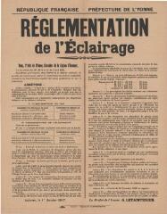 1 vue « Réglementation de l’éclairage » : arrêté du préfet de l’Yonne.