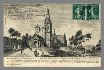 1 vue La Bourgogne historique. n° 3. Auxerre Ancien. Vue de l'entrée principale de l'Abbaye Saint-Germain (XVIIIe siècle)