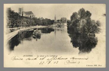 1 vue  - 17. Auxerre. Les quais et la Cathédrale (ouvre la visionneuse)