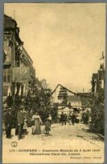 1 vue  - 115 – Auxerre – Concours Musical du 5 Août 1906 – Décorations Place Ch. Lepère (ouvre la visionneuse)