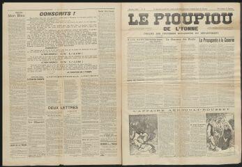3 vues  - Le Pioupiou de l’Yonne : organe des jeunesses socialistes du département, n° 13, octobre 1910 (ouvre la visionneuse)