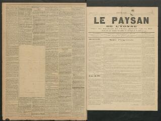 3 vues  - Le Paysan de l\'Yonne : organe des travailleurs des champs paraissant tous les mois, fondé par les groupes socialistes de Tonnerre et de Béru, 1re année n° 1, 1er janvier 1902 (ouvre la visionneuse)