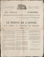 1 vue - Fête nationale de la Concorde du 14 juillet : avis du préfet de l\'Yonne. (ouvre la visionneuse)