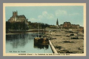 1 vue - Auxerre (Yonne). La Cathédrale, les bords de l\'Yonne et les quais (ouvre la visionneuse)
