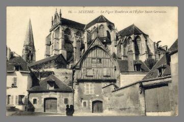 1 vue - 16. Auxerre. La Place Montbrun et l\'Église Saint-Germain (ouvre la visionneuse)