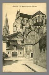 1 vue - Auxerre. La rue Montbrun et l\'Église Saint-Germain (ouvre la visionneuse)