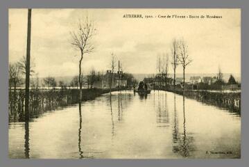 1 vue - Auxerre. Crue de l\'Yonne de 1910, route de Monéteau (ouvre la visionneuse)
