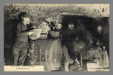 1 vue Auxerre. Cave de vigneron, soutirage du Vin