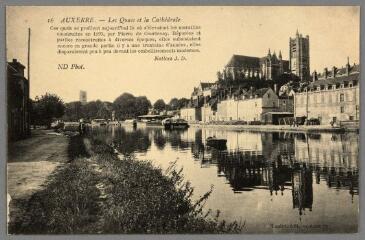 1 vue - 16. Auxerre. Les quais et la cathédrale. (ouvre la visionneuse)