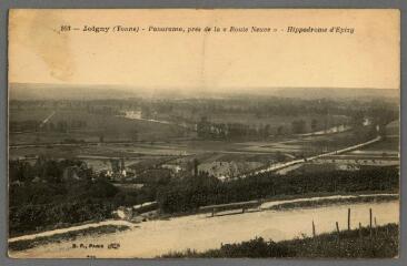 1 vue - Joigny (Yonne). Panorama près de la \'Route Neuve\'. Hippodrome d\'Épizy / B.F. Paris (ouvre la visionneuse)