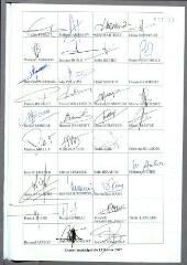 1 vue - Feuille de signatures de la séance du 15 février 2007 (ouvre la visionneuse)