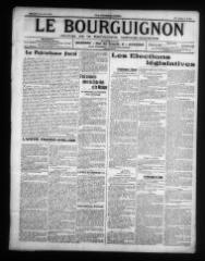 4 vues - Le Bourguignon : journal de la démocratie radicale-socialiste, n° 94, mercredi 22 avril 1914 (ouvre la visionneuse)