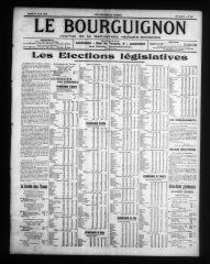 4 vues - Le Bourguignon : journal de la démocratie radicale-socialiste, n° 98, lundi 27 avril 1914 (ouvre la visionneuse)