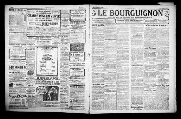 2 vues - Le Bourguignon : journal de la démocratie radicale-socialiste, n° 250, mardi 26 octobre 1920 (ouvre la visionneuse)