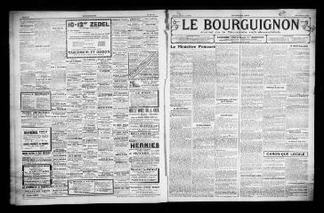 3 vues - Le Bourguignon : journal de la démocratie radicale-socialiste, n° 12, samedi 14 janvier 1922 (ouvre la visionneuse)