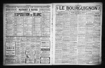 3 vues - Le Bourguignon : journal de la démocratie radicale-socialiste, n° 24, samedi 28 janvier 1922 (ouvre la visionneuse)