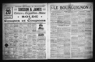 3 vues - Le Bourguignon : journal de la démocratie radicale-socialiste, n° 39, mercredi 15 février 1922 (ouvre la visionneuse)