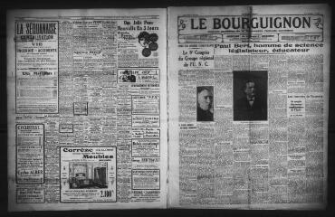 3 vues - Le Bourguignon : journal quotidien de la démocratie radicale-socialiste, n° 158, dimanche 7 juin 1931 (ouvre la visionneuse)