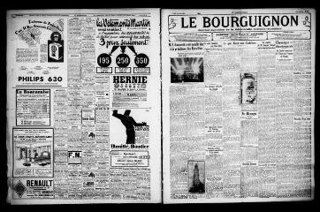 3 vues - Le Bourguignon : journal quotidien de la démocratie radicale-socialiste, n° 65, lundi 6 mars 1933 (ouvre la visionneuse)
