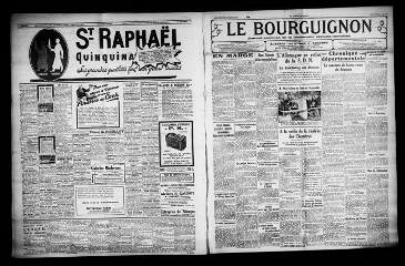 4 vues - Le Bourguignon : journal quotidien de la démocratie radicale-socialiste, n° 287, dimanche 15 octobre 1933 (ouvre la visionneuse)