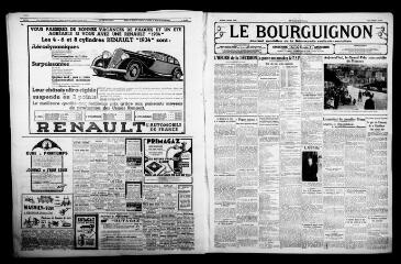 3 vues - Le Bourguignon : journal quotidien de la démocratie radicale-socialiste, n° 92, mardi 3 avril 1934 (ouvre la visionneuse)