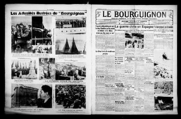 3 vues - Le Bourguignon : journal quotidien de la démocratie radicale-socialiste, n° 225, vendredi 14 août 1936 (ouvre la visionneuse)