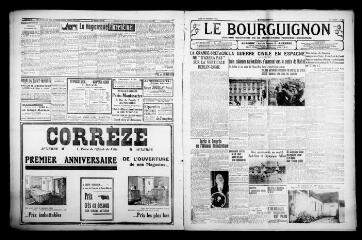 4 vues - Le Bourguignon : journal quotidien de la démocratie radicale-socialiste, n° 313, mardi 10 novembre 1936 (ouvre la visionneuse)