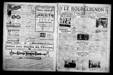 4 vues - Le Bourguignon : journal quotidien de la démocratie radicale-socialiste, n° 359, samedi 26 décembre 1936 (ouvre la visionneuse)