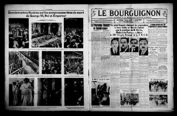 4 vues - Le Bourguignon : journal quotidien de la démocratie radicale-socialiste, n° 136, mardi 18 mai 1937 (ouvre la visionneuse)