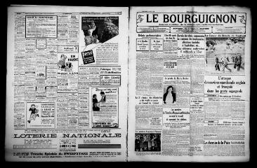 4 vues - Le Bourguignon : journal quotidien de la démocratie radicale-socialiste, n° 162, dimanche 12 juin 1938 (ouvre la visionneuse)