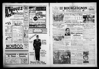 4 vues - Le Bourguignon : grand quotidien régional illustré de la démocratie radicale-socialiste, n° 90, lundi 3 avril 1939 (ouvre la visionneuse)